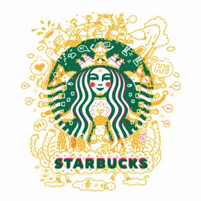 这个万圣节，36位插画师把星巴克女郎玩坏了……