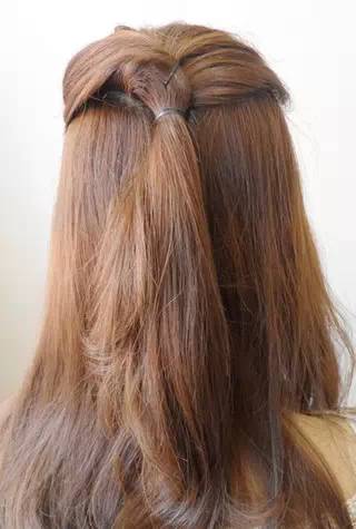 清新淑女半扎编发中分,时尚编发扎法简单又好看
