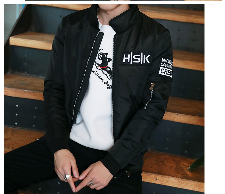 棒球领加厚棉服外套,冬日下的阳光型男