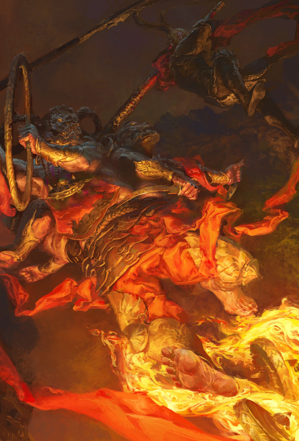 12岁画的孙悟空绘画图片,20几年的绘画功底都用上了