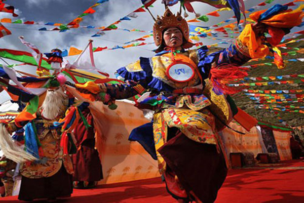 藏族民族风情歌舞,甘孜县藏戏面具舞蹈