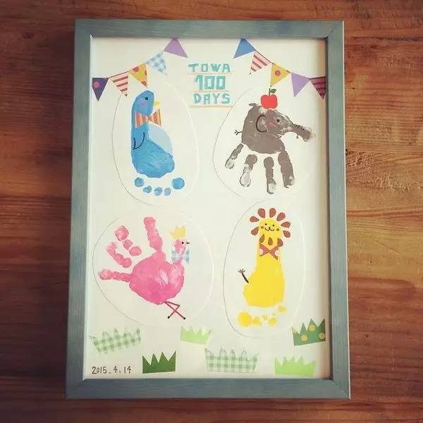 幼儿动物涂鸦画,儿童手工贴纸画动物