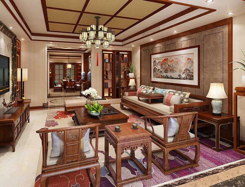 中式五福盈门装修效果图,五福盈门装修