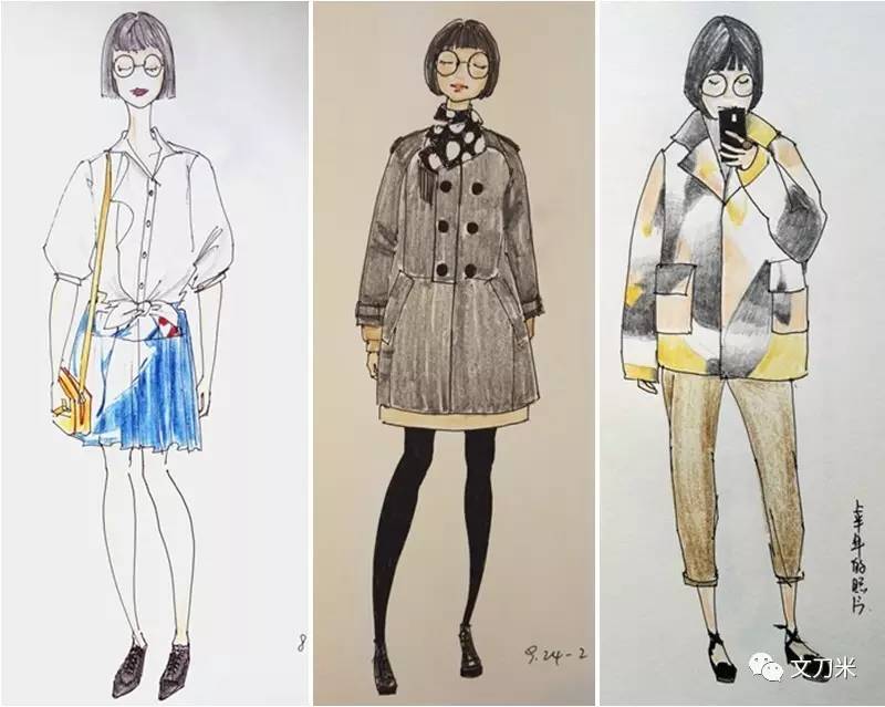 把自己每天的穿搭画出来,每天10分钟一幅速写