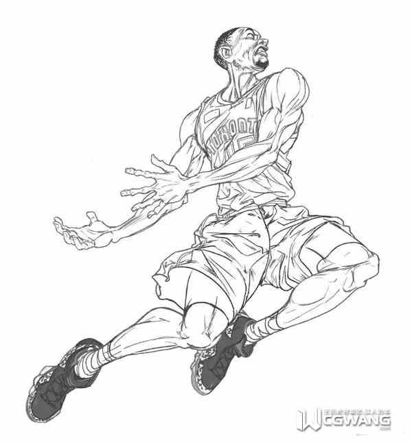 cg插画师王凌,扣篮插画素材高清