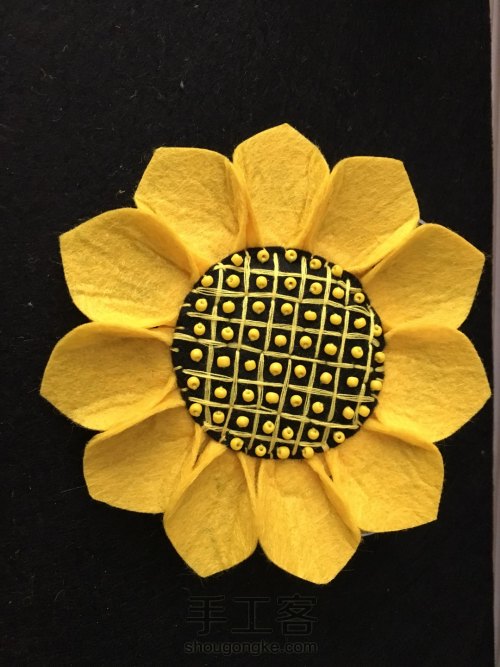 不织布太阳花教程,不织布太阳花制作图解