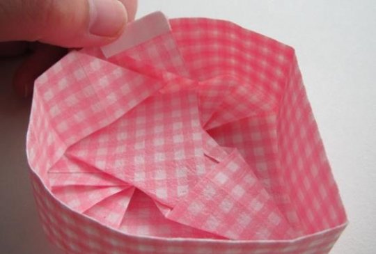 组合心形礼品盒折纸图解教程,心形收纳盒折纸大全