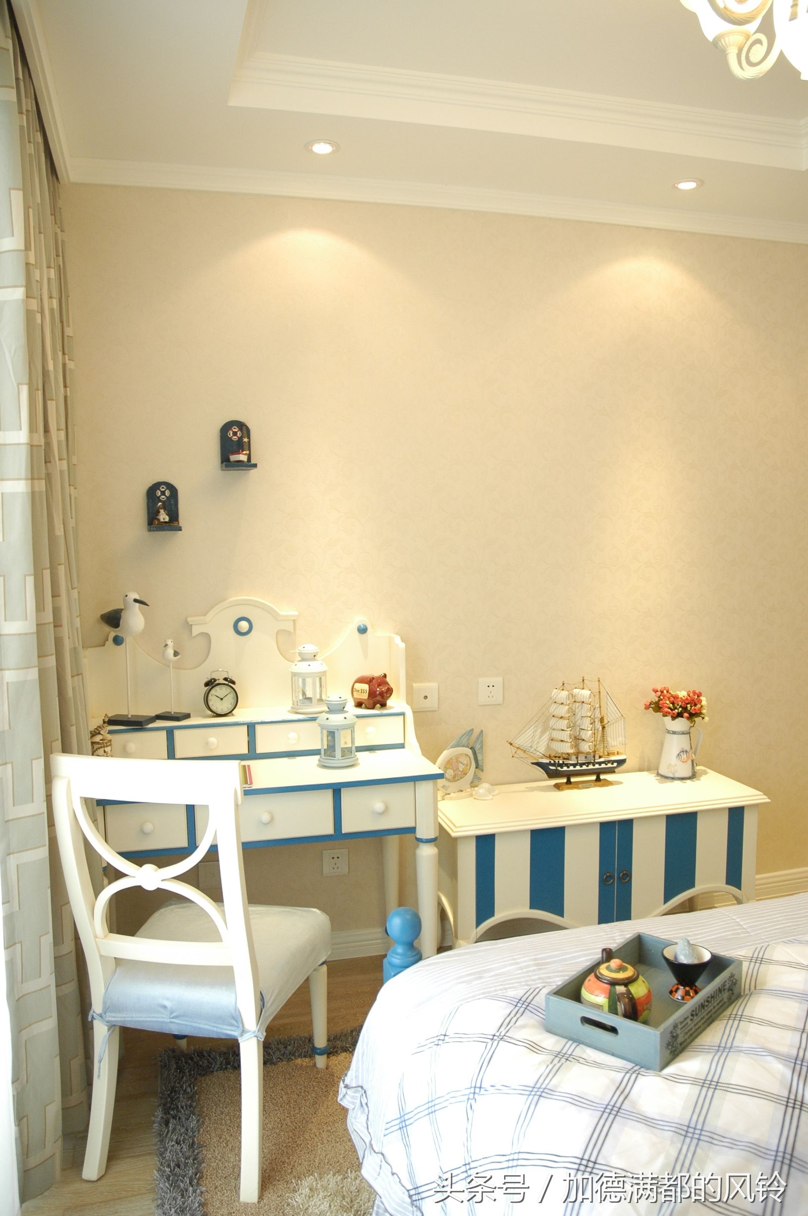 新乡地中海田园装修效果图,四室两厅两卫地中海装修效果图