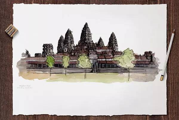 世界十大建筑画在一幅画里,中国顶级建筑水彩画