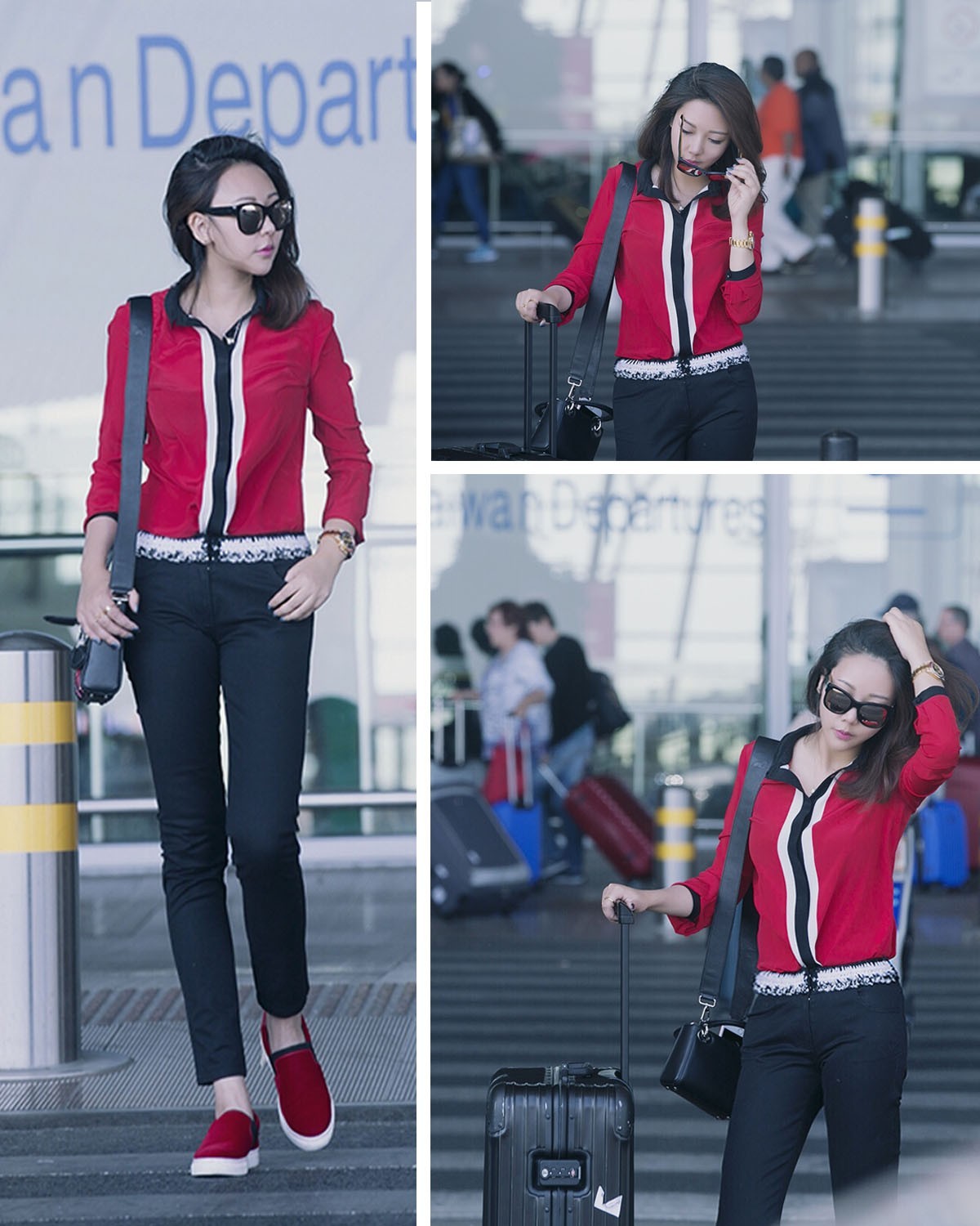 杨幂机场新造型,杨幂又秀新穿搭