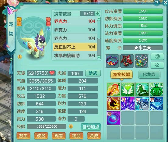 神武2天兵血耐宝宝加点,神武新版本天魔孩子