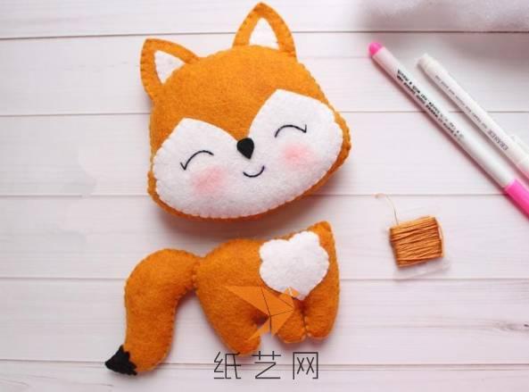 不织布小狐狸玩偶,不织布玩偶狐狸教程
