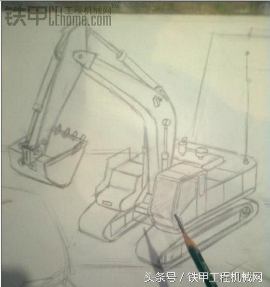 大学生坚持8年每天画挖掘机，现已达到“大师”级别！