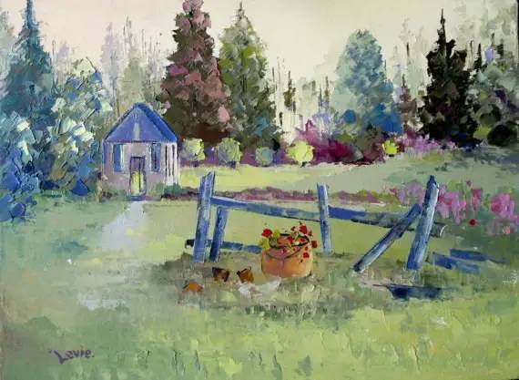 美国画家詹姆斯雷诺兹风景油画,伊万特利法恩油画作品