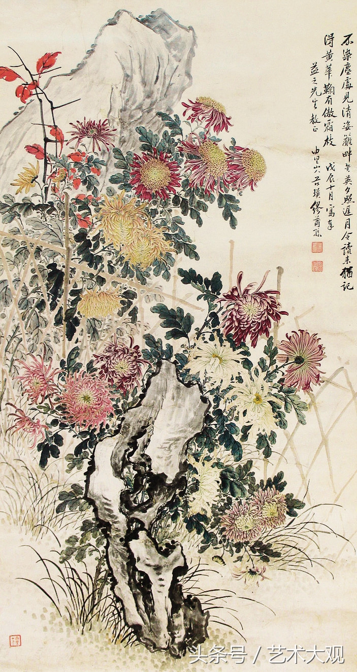 缪谷瑛国画菊花,缪谷瑛菊花画法