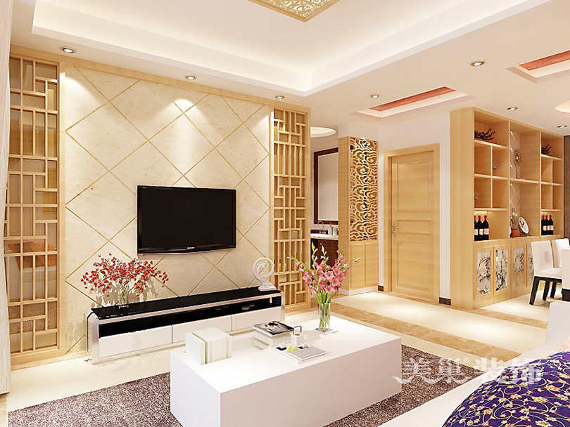 小客厅墙壁柜现代简约装修效果图,南阳复古装修风格小户型