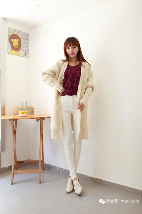韩系慵懒风穿搭针织衫外套 (韩系温柔简约针织外套怎么搭)