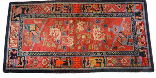 藏族手工编织藏毯,藏式手工编织毯