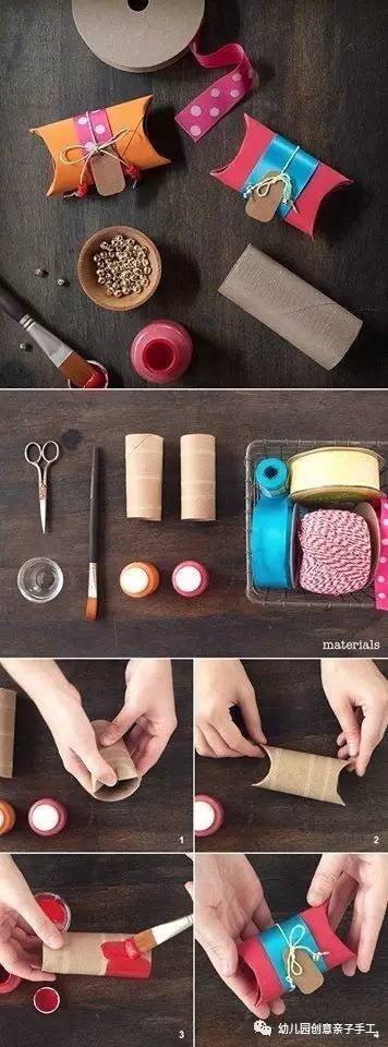 矮卷纸筒废物利用手工幼儿园,用卷筒纸儿童手工作品废物利用