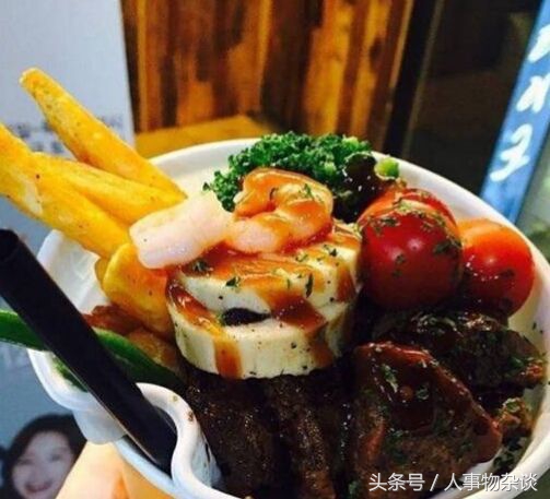 网红牛排餐盘,牛排杯网红小吃