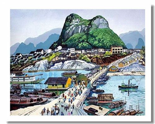 天天漫画网：实力派画家王培堃《水彩风景画---广西八景之滨》