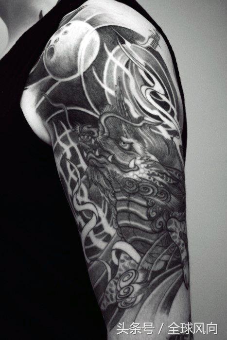 麒麟上云纹身图片大全,麒麟的纹身图案大全