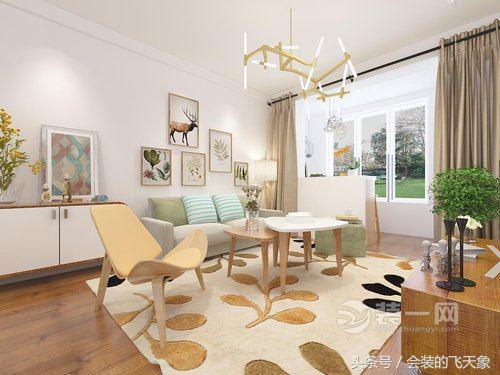 单身女青年北欧风格文艺家,沈阳中海和平之门85平2室2厅,电视背景墙凿个书架