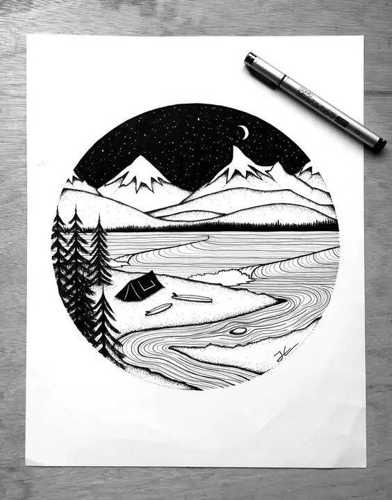 针管笔入门手绘1000例临摹图,针管笔手绘初学者