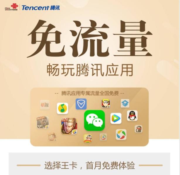 中国联通腾讯王卡哪些应用免流量,腾讯王卡联通19元套餐200g流量