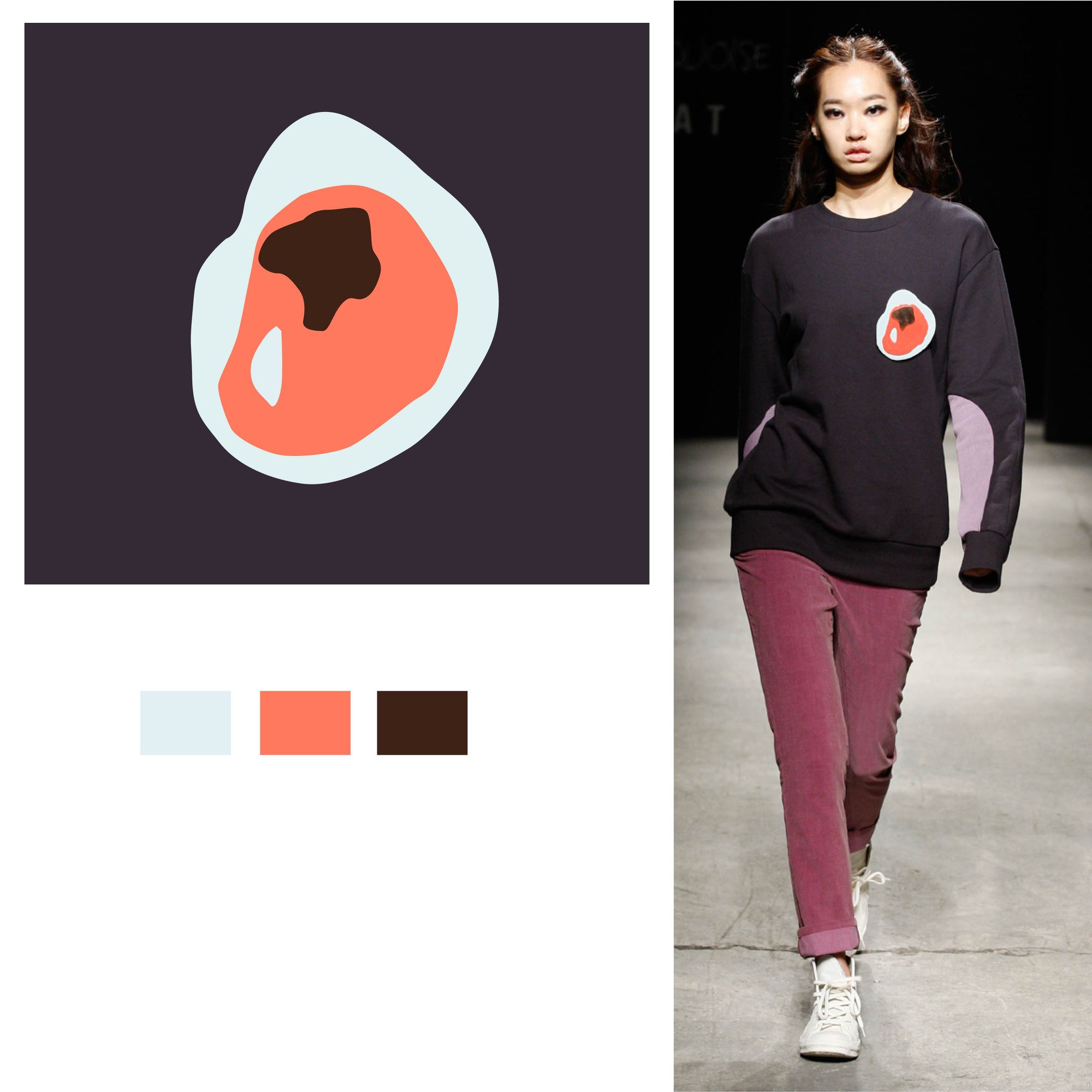 秀场系列服装配色效果图,彩色印花时尚秀图片高清