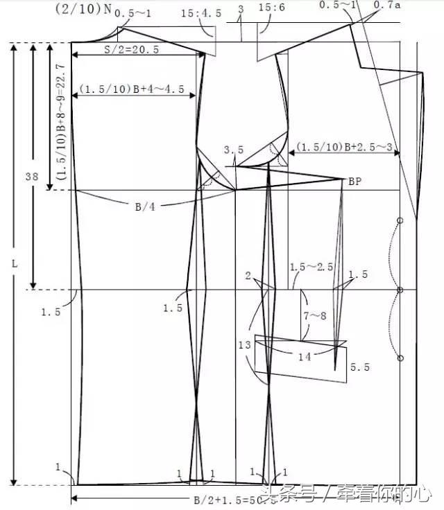 三开身的女西装制版,最简单三开身休闲女式西装裁剪