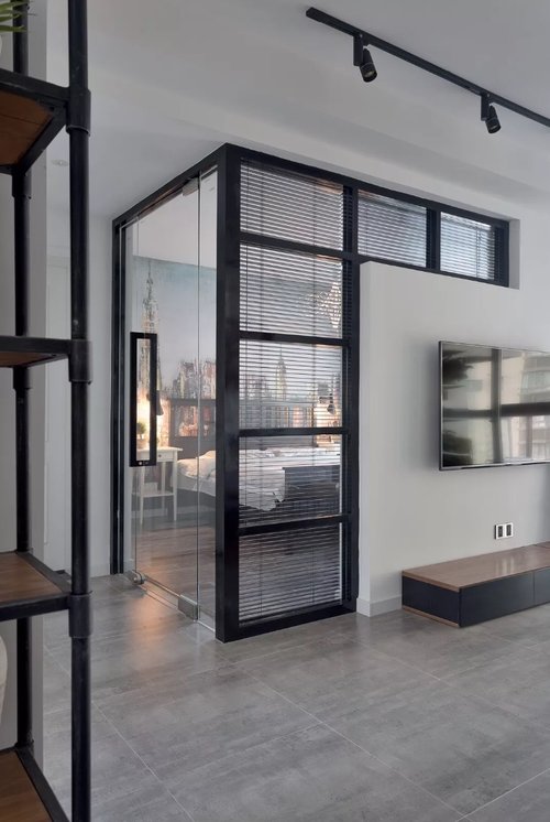 玻璃墙卧室,透光隔音的玻璃墙卧室