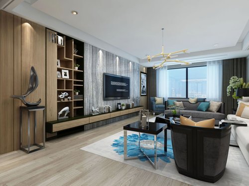 后现代风典雅时尚，银川清苑尚景162平三居室，全包28万预算