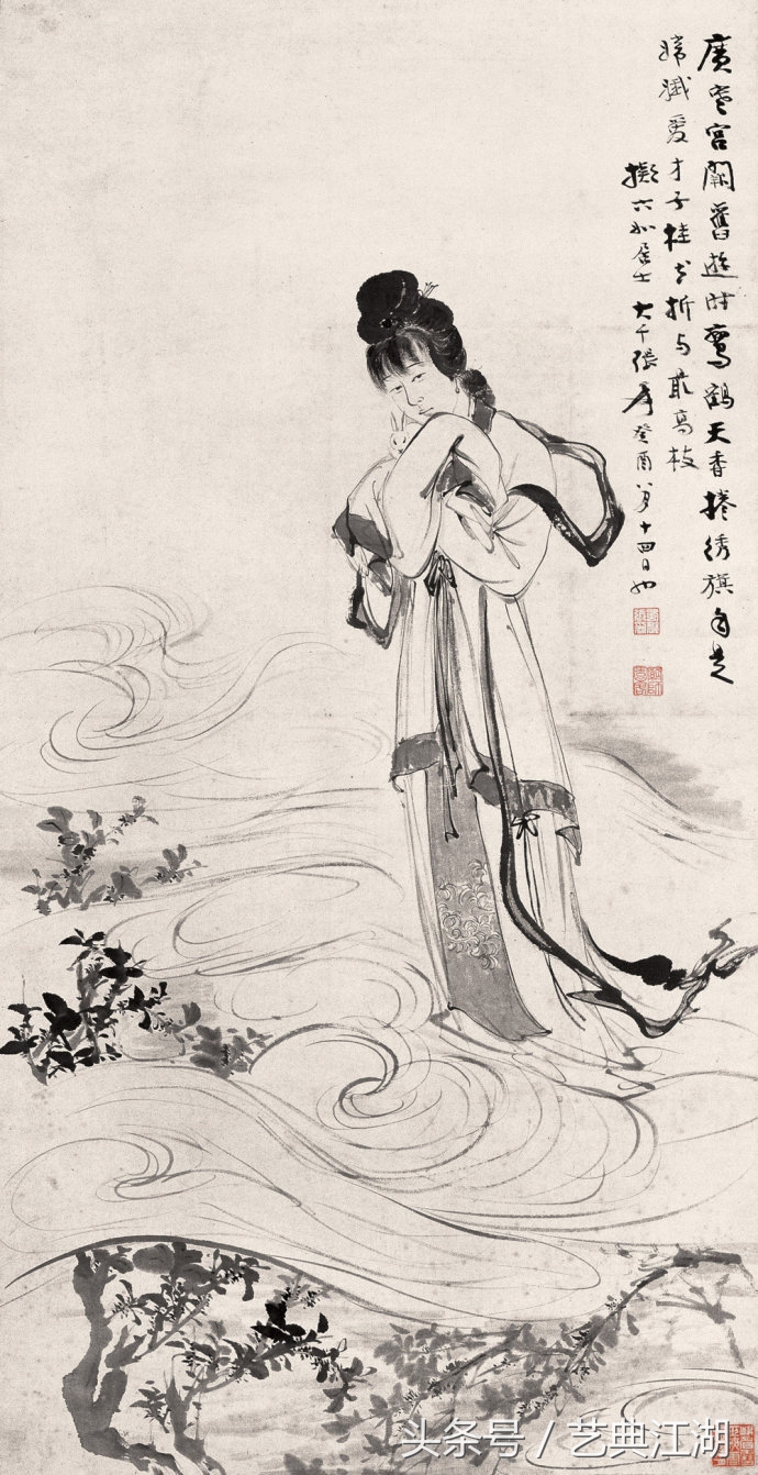 中国历代绘画大师长卷经典仕女图,国画大师的仕女图精品