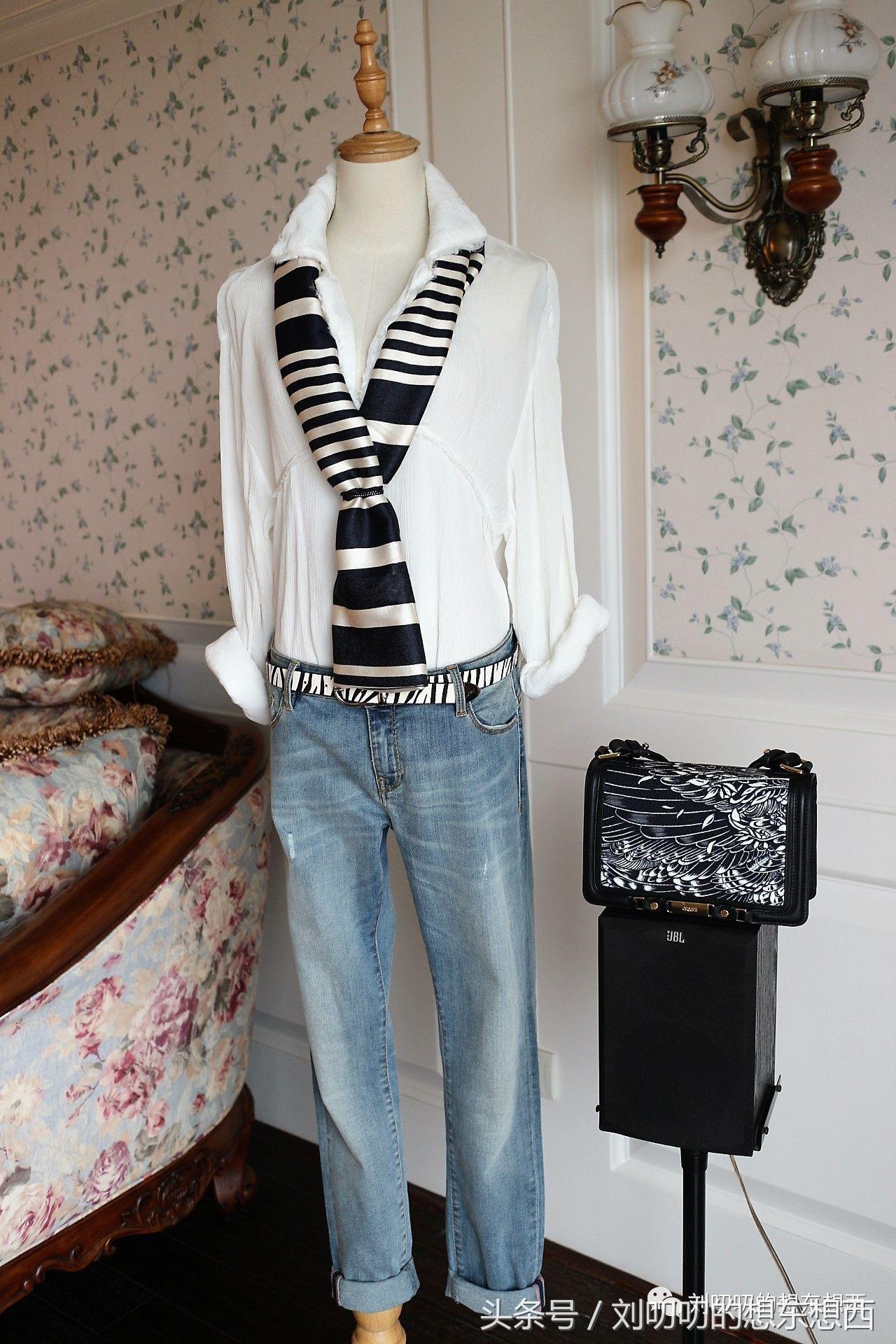 条纹时尚潮流T恤,一日look日常