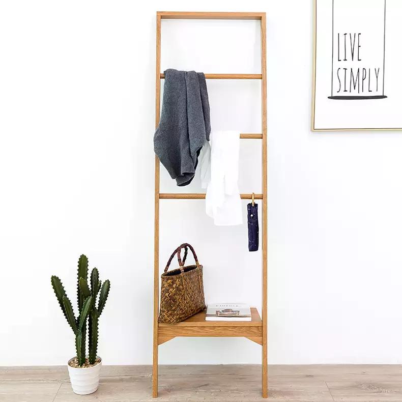 实木衣帽架摆放效果图,实木家用落地式衣帽架超强收纳