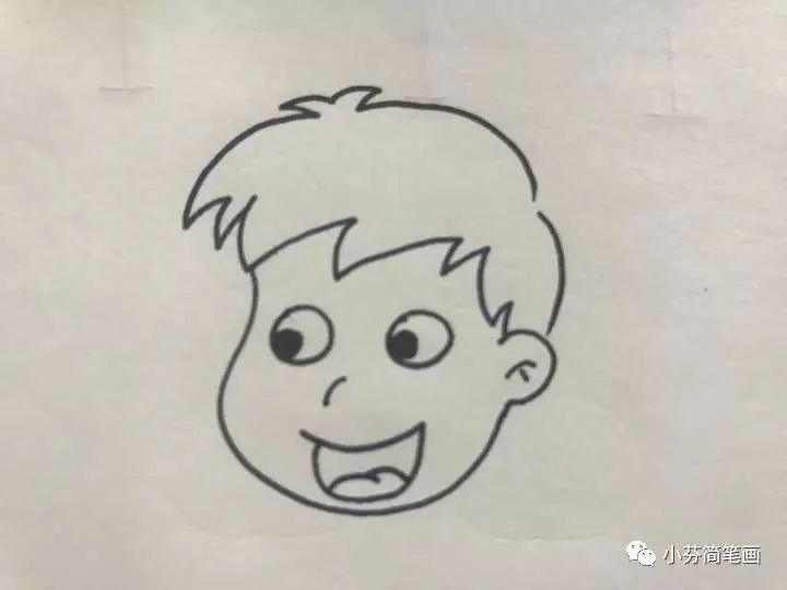 简笔画教程小男孩侧面画,男孩侧面简笔画