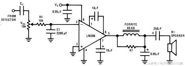 lm386话筒防啸叫电路图,lm386内部电路图怎么焊接
