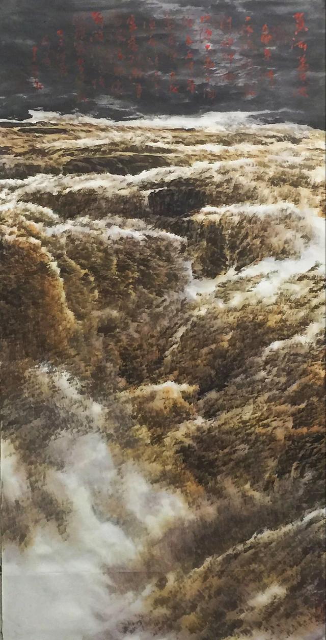 朝坊观瀑风雷间，九曲激浪生层烟——记画家郭建平