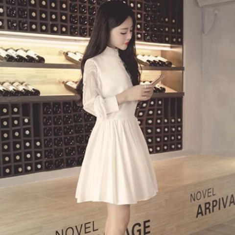 韩系淑女温柔风显瘦连衣裙,时尚优雅的连衣裙