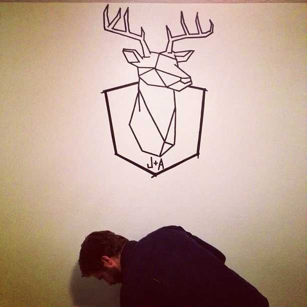 纸胶带也能做出创意画,创意手工胶带画