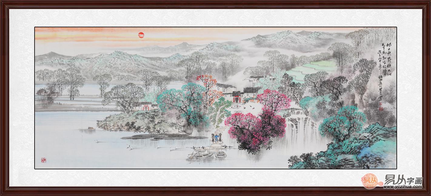 诸明山水画,诸明山水国画创作