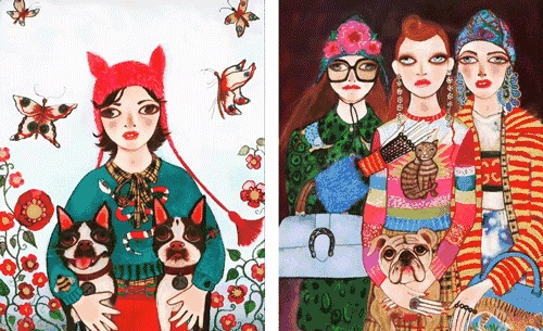 gucci全部插画,gucci法国插画