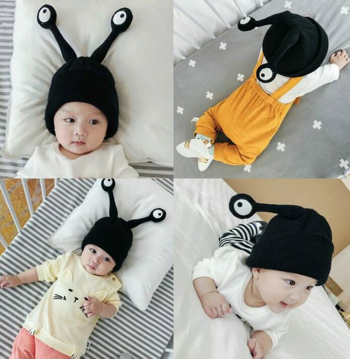 超级超级萌的宝宝帽,洋气超萌的女宝宝帽