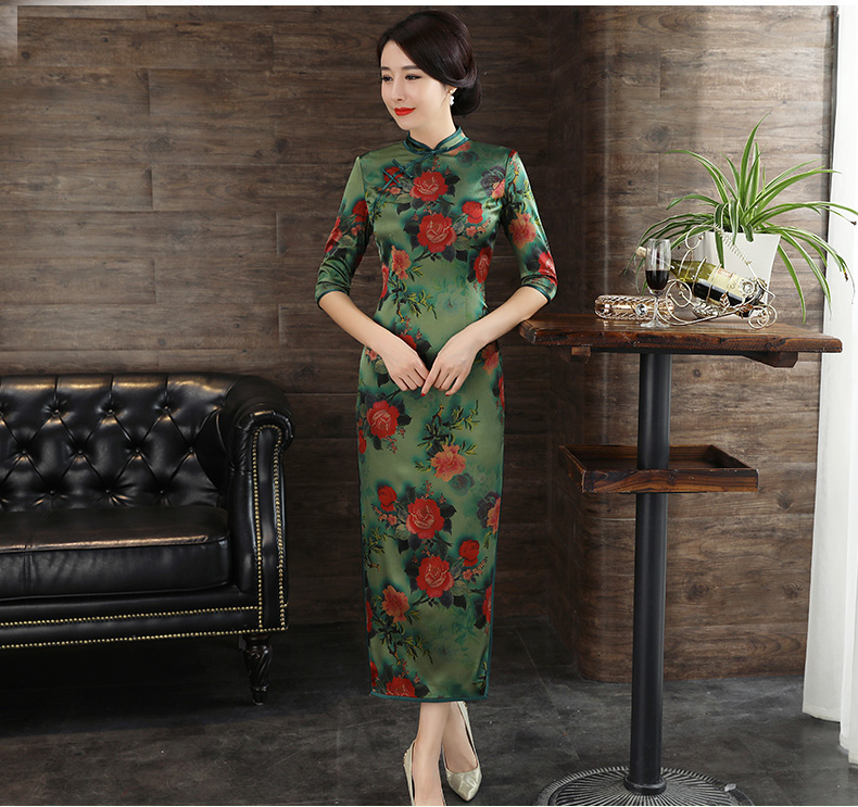 中国风复古金丝绒旗袍神韵,一袭旗袍显示柔美