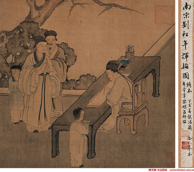 宋刘松年山水画精品欣赏,宋画四大家作品欣赏