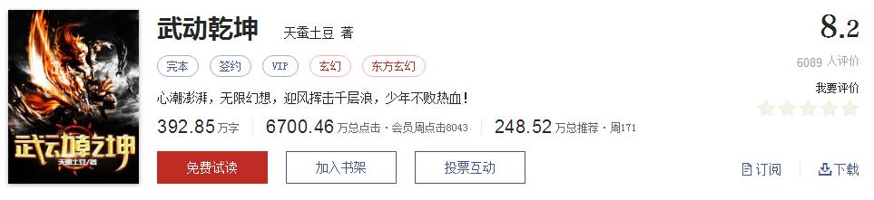 起点8.2分高评分精品网络小说,50本网络小说巅峰神作推荐