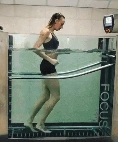 水中跑步机,跑步机正确跑步不伤膝盖的方法