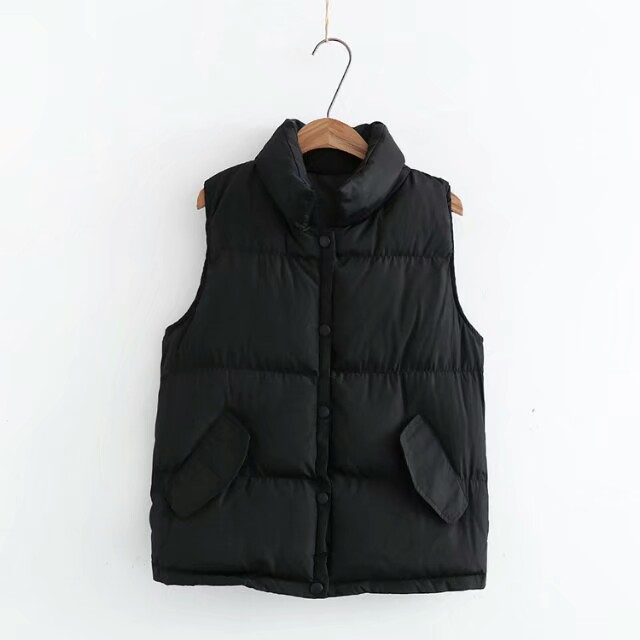 立领大口袋白羽绒马甲,立领双口袋羽绒马甲