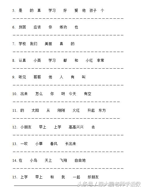 一年级造句怎么教孩子,小学一年级造句技巧口诀